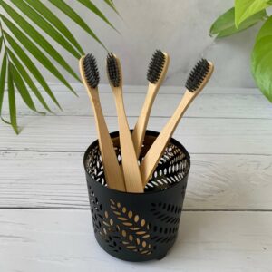 Bamboo Toothbrush – 100% Biodegradable & Eco-Friendly Wooden Handle with Soft BPA-Free Bristles for Adults & Kids, Natural Plastic-Free Oral Care